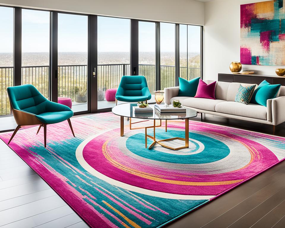 Affordable luxury rugs on display