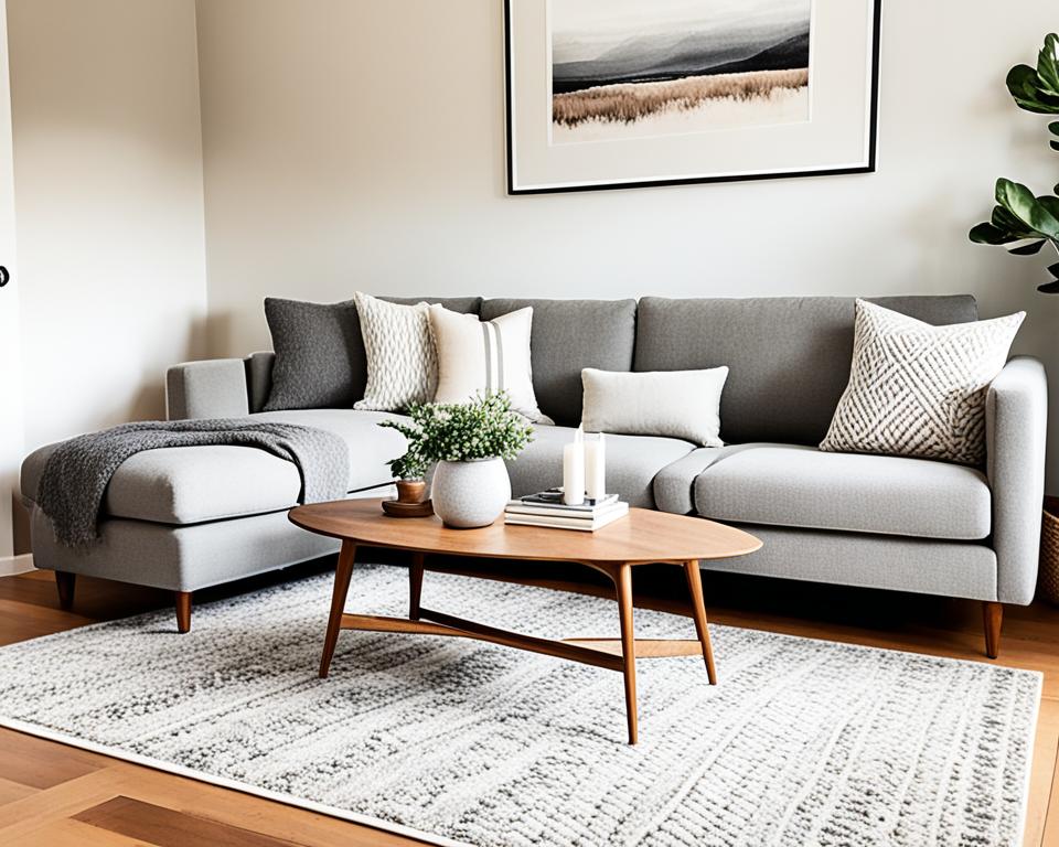 grey couch rug inspiration